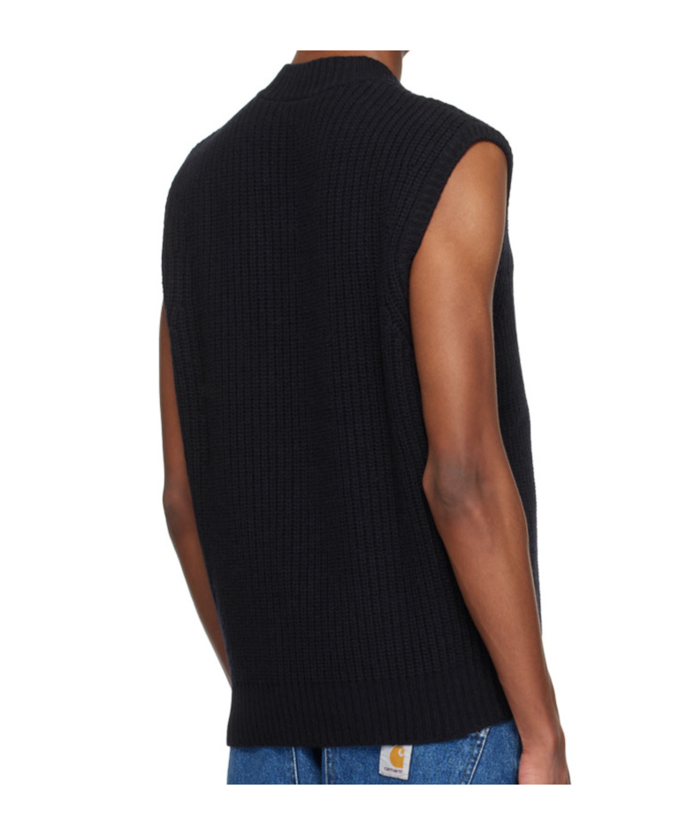 Carhartt V-neck Knitted Vest In Black