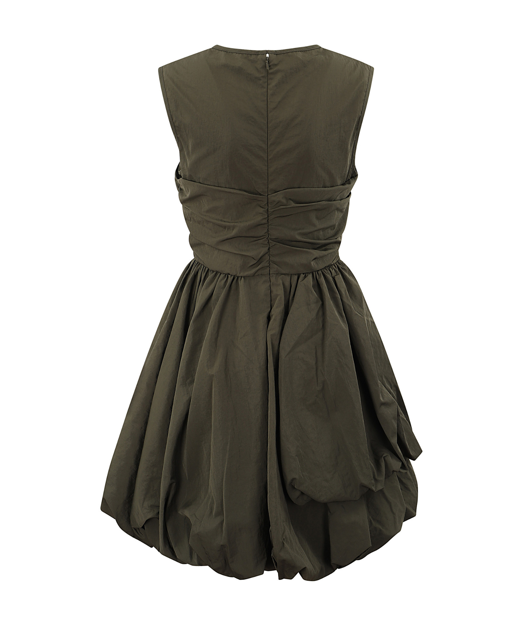Cecilie Bahnsen Olivia Dress Recycled Taffeta Grey Olive Grey Olive In Black