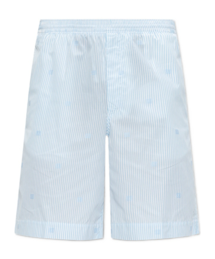 Givenchy Pinstriped Elastic Waist Shorts In Blue