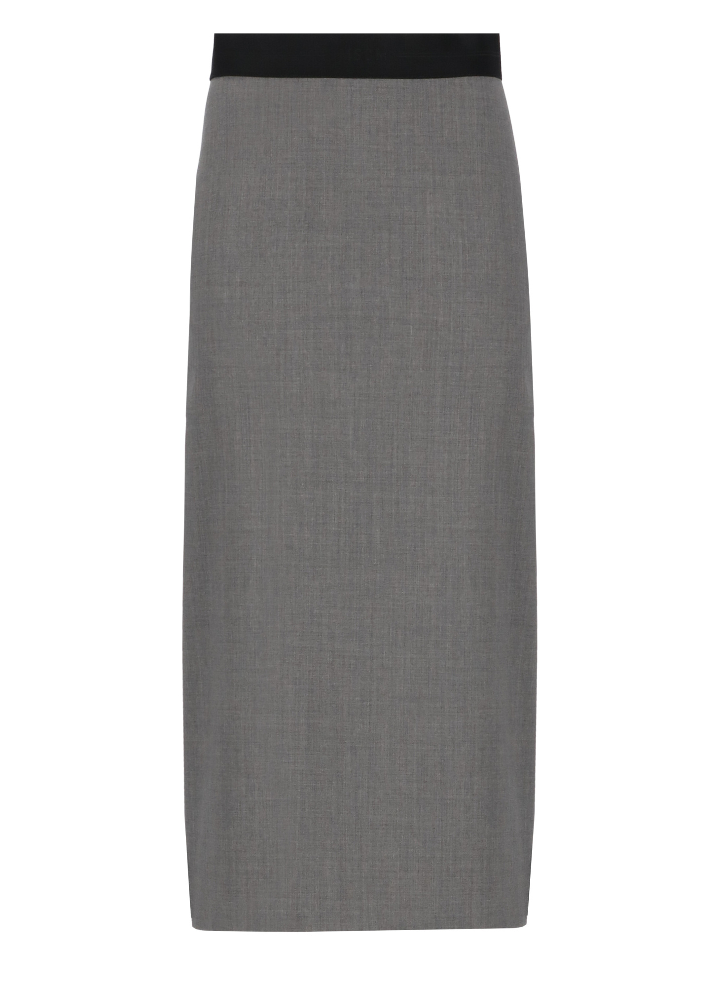 Msgm Logo-embroidered Maxi Skirt In Gray