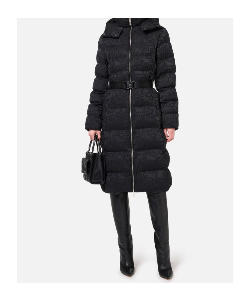 ELISABETTA FRANCHI ELISABETTA FRANCHI LOGO JACQUARD LONG DOWN JACKET