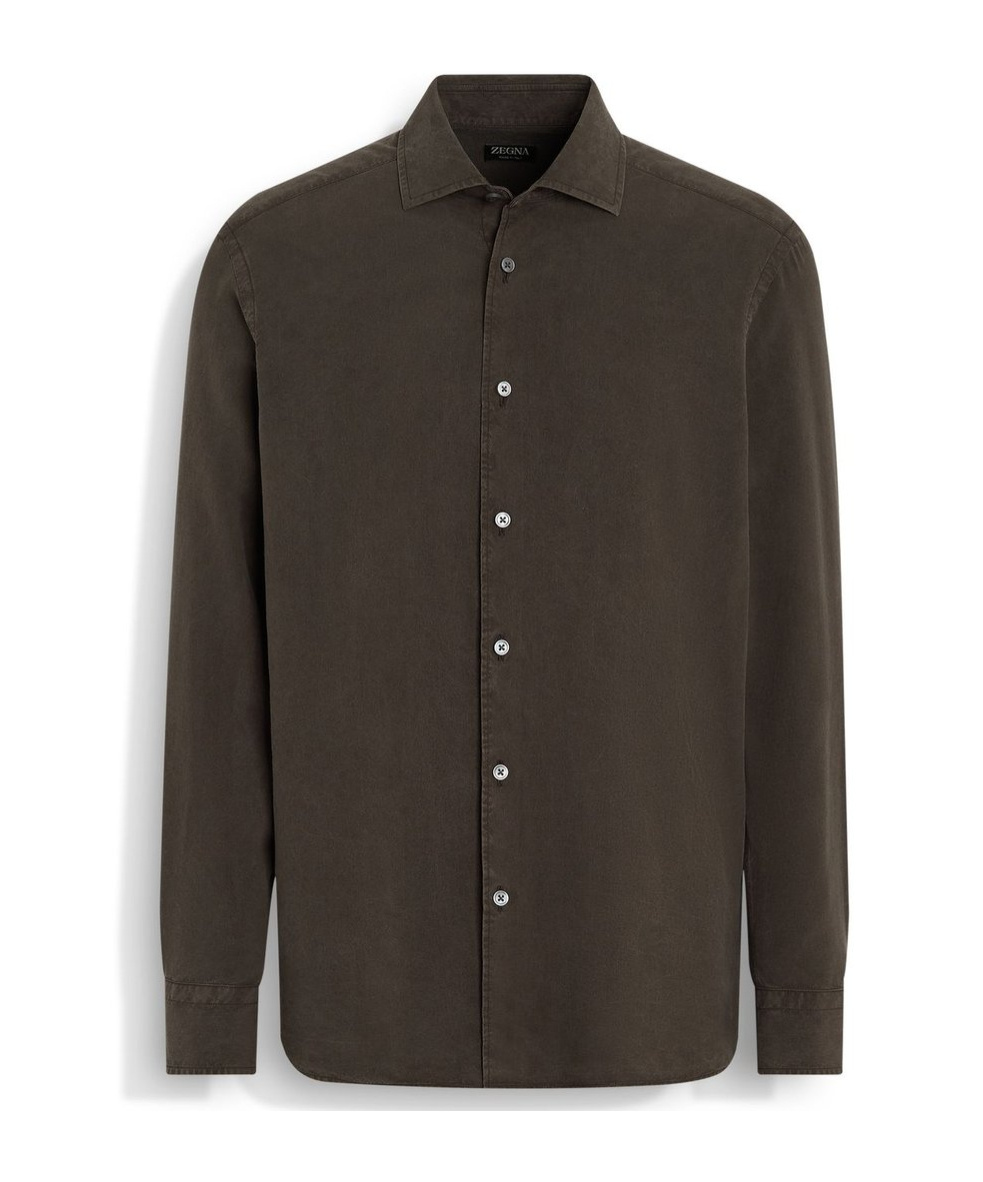 Shop Zegna Buttoned Long-sleeved Shirt