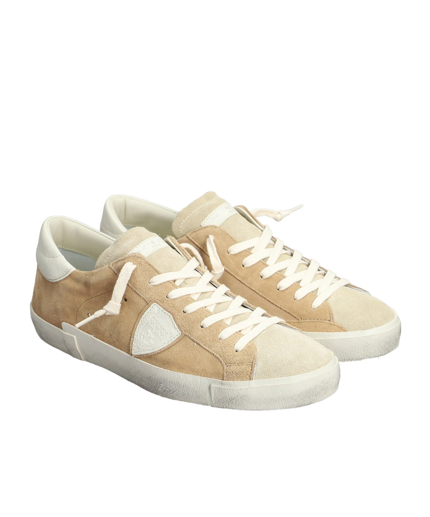 Philippe Model Prsx Low Sneakers In Leather Color Suede In Nude