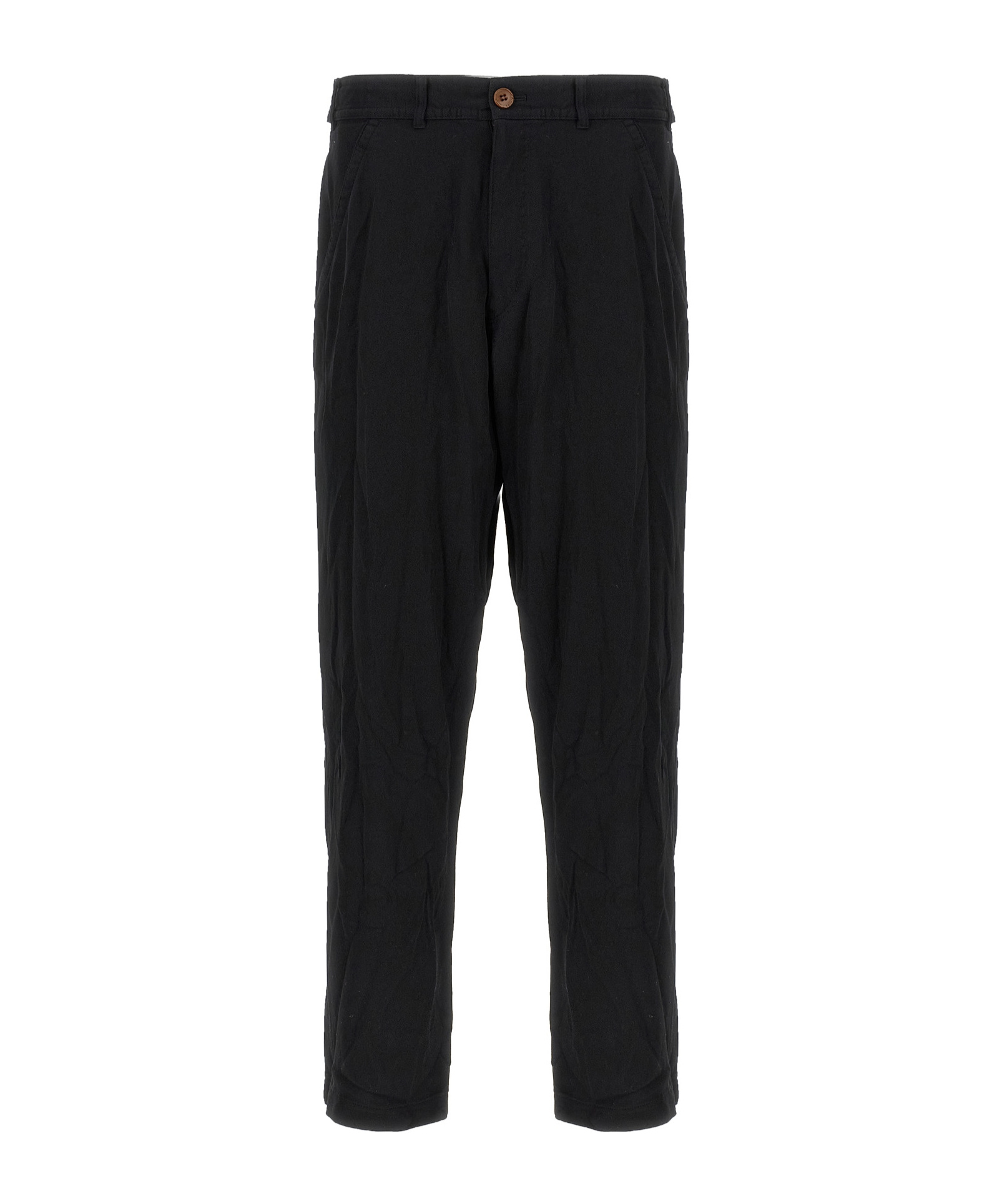 Comme Des Garçons Front Pleated Trousers With Back And Side Pockets In Black