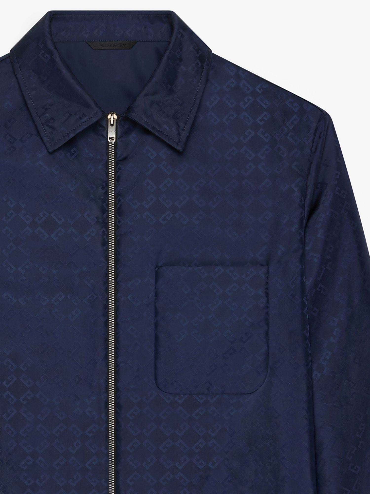 Givenchy Overshirt In Double Face Monogram 72 Jacquard In Blue