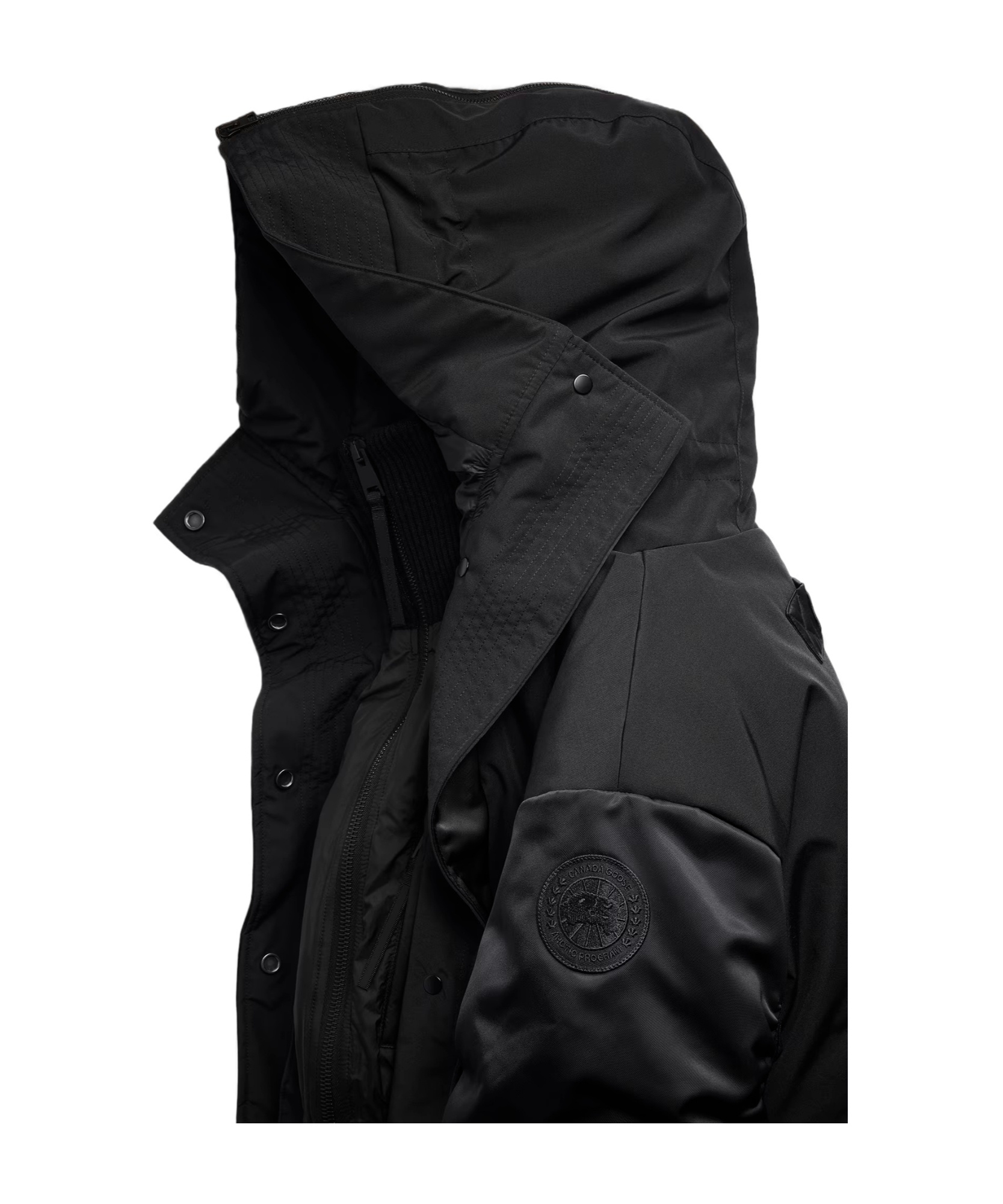 Canada Goose Cropped Hooded Jacket In Black
