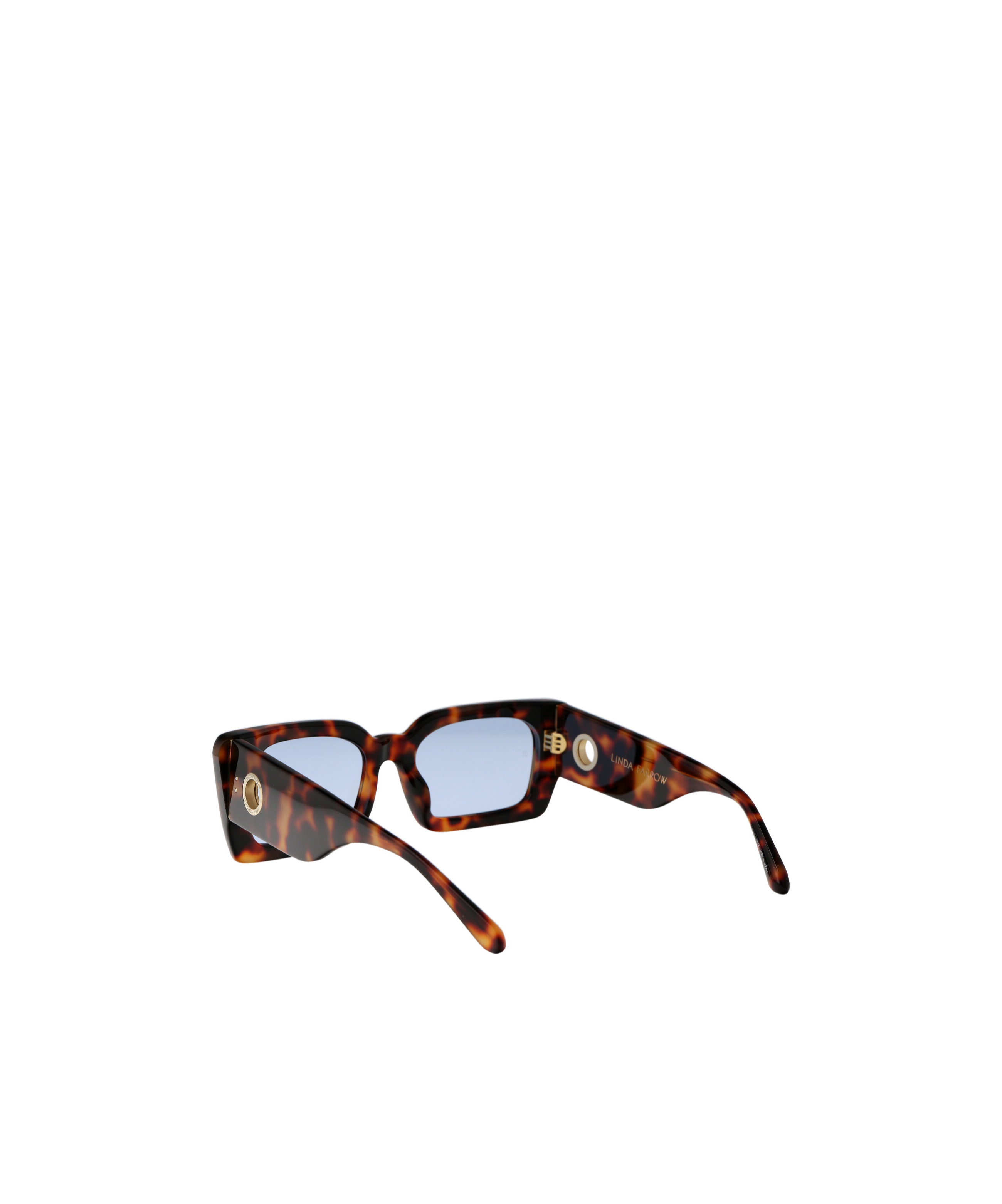 Linda Farrow Lfl1297 T - Shell / Yellow Gold Sunglasses In Blue