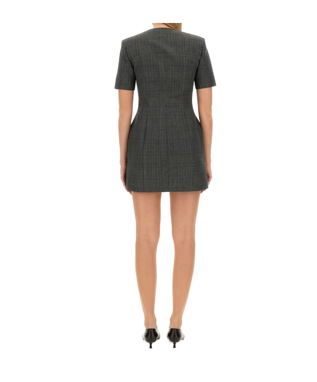 Msgm Zip-up Mini Dress In Black