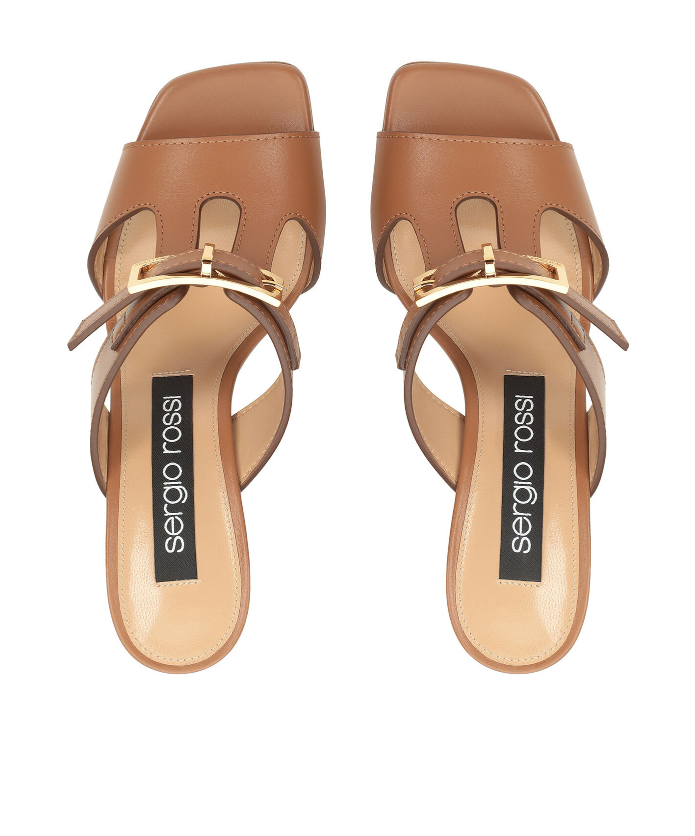 SERGIO ROSSI SQUARE-HEADED HIGH-HEELED SANDALS