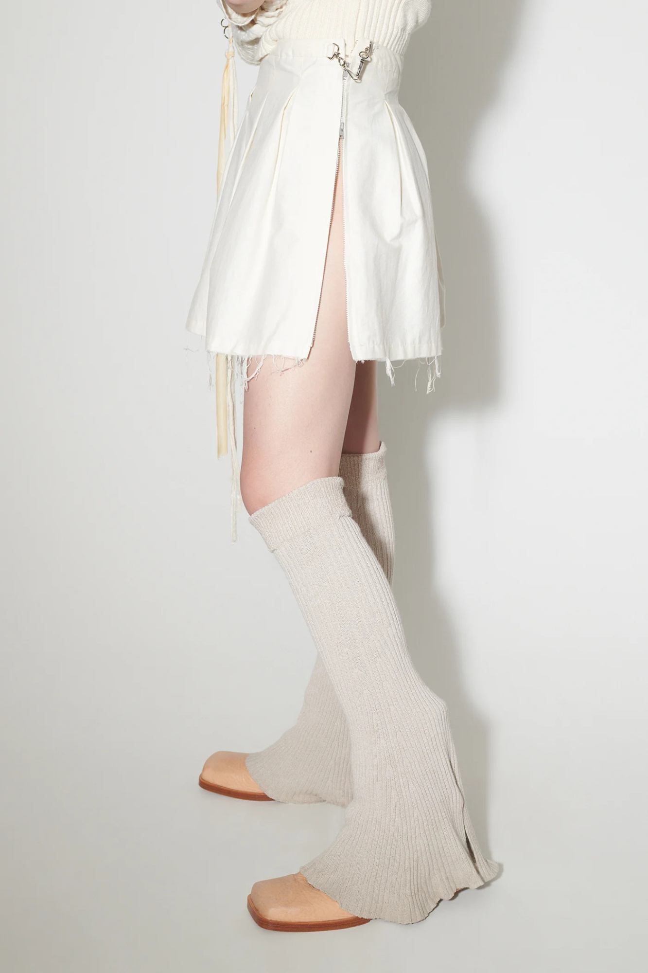 Our Legacy Object Pleated Mini Skirt In White