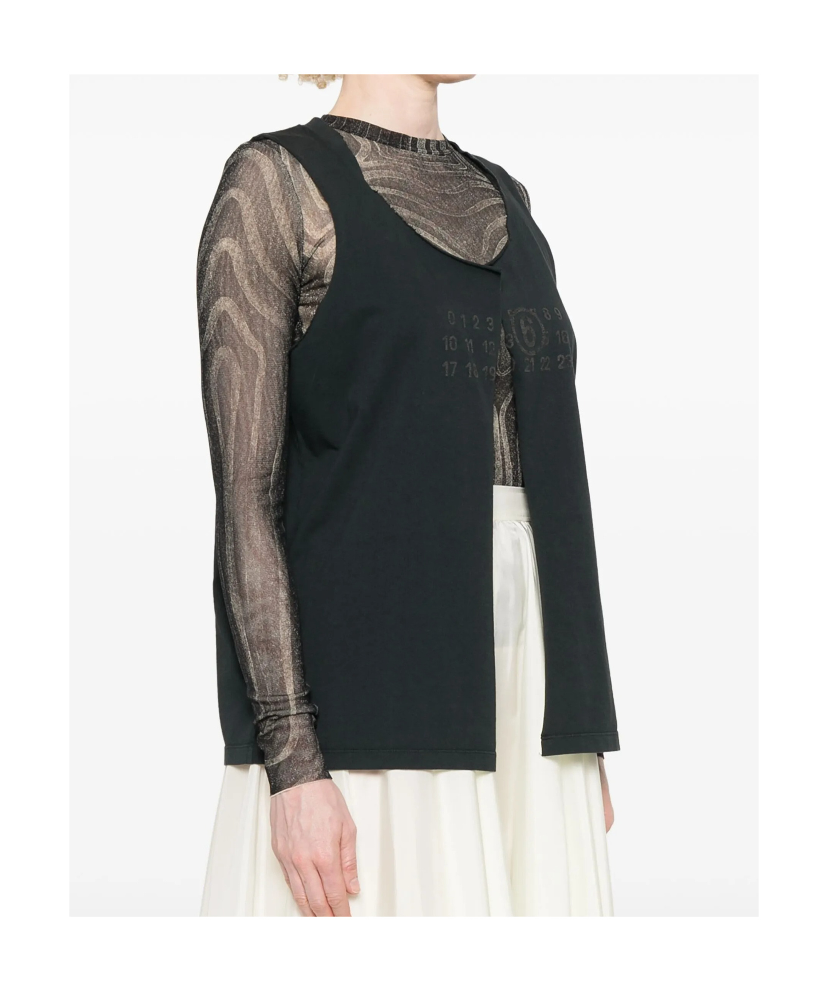 Mm6 Maison Margiela Mm6 By Maison Margiela Black Regular Fit Vest In Green