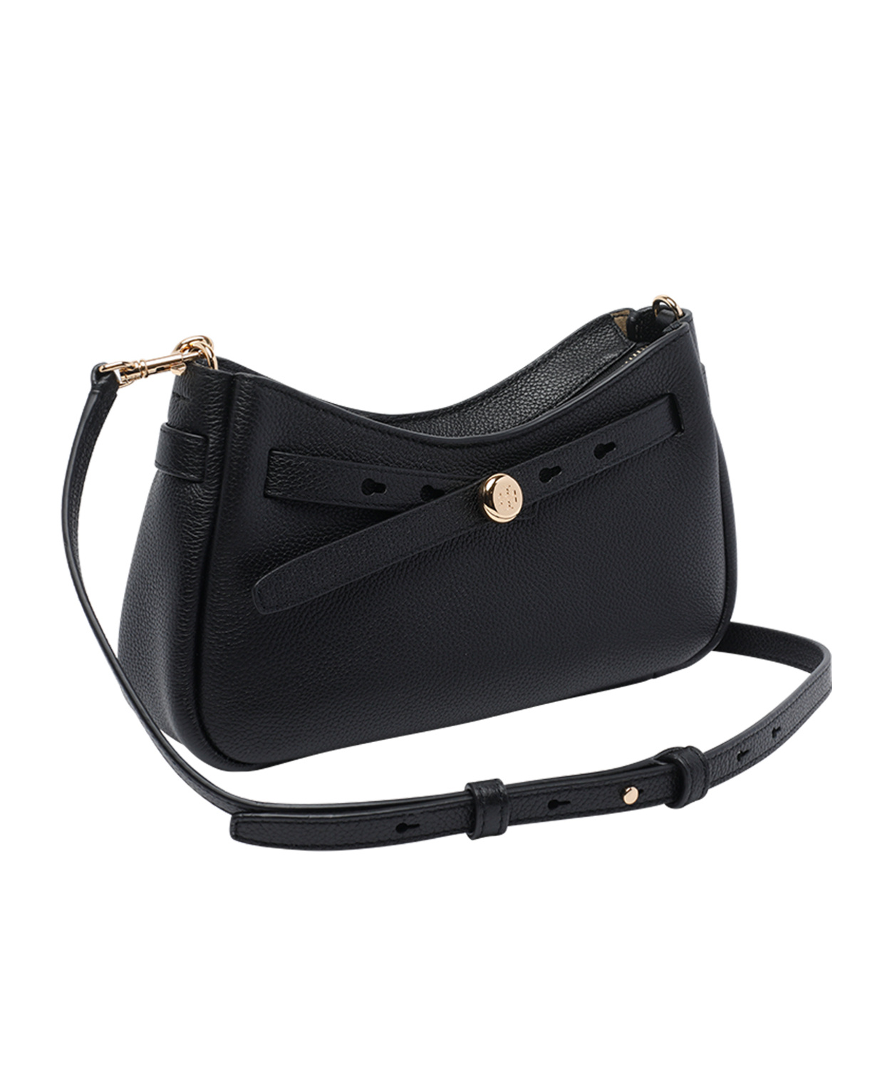 Tory Burch Romy Zip Top Leather Crossbody Bag In Black