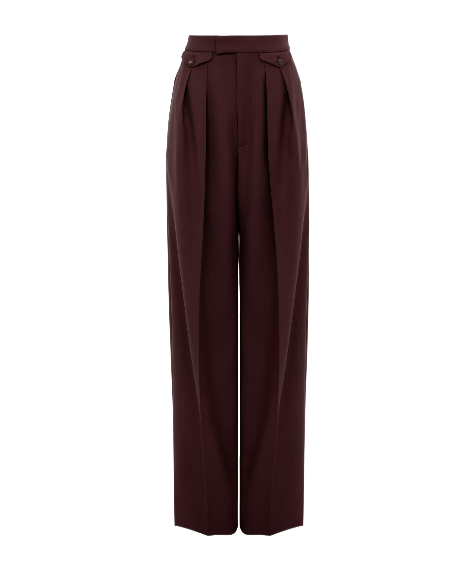 Chloé High-rise Gathered Trousers In Burgundy