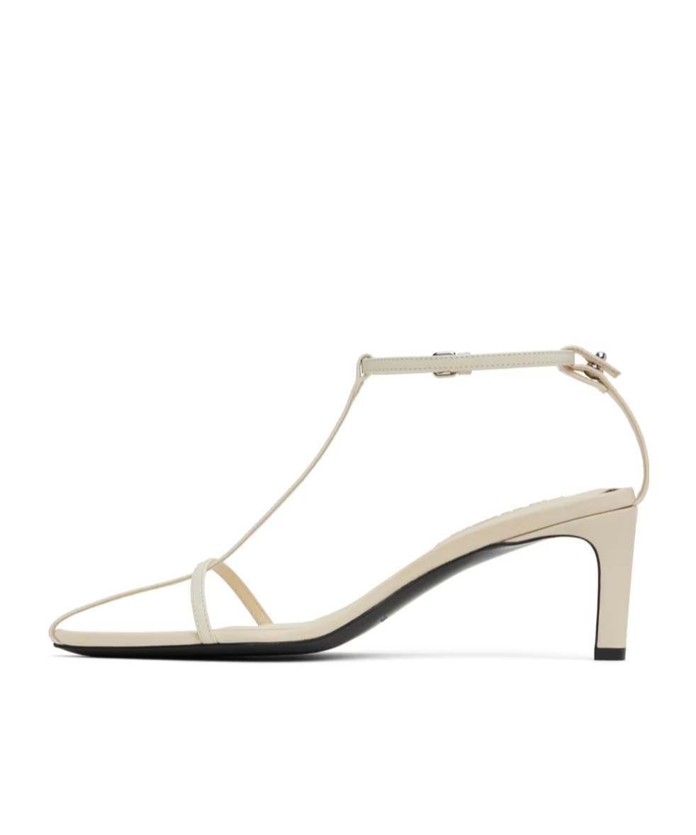 Jil Sander Logo-decorated High-heeled Sandals In Nude