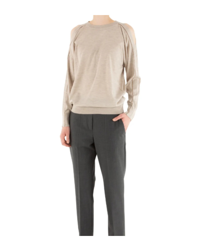 Brunello Cucinelli Cut-out Detail Sweatshirt In Nude
