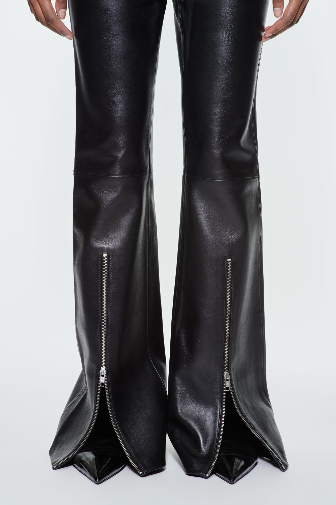 Stand Studio Belt Loop Biker Pants In Black