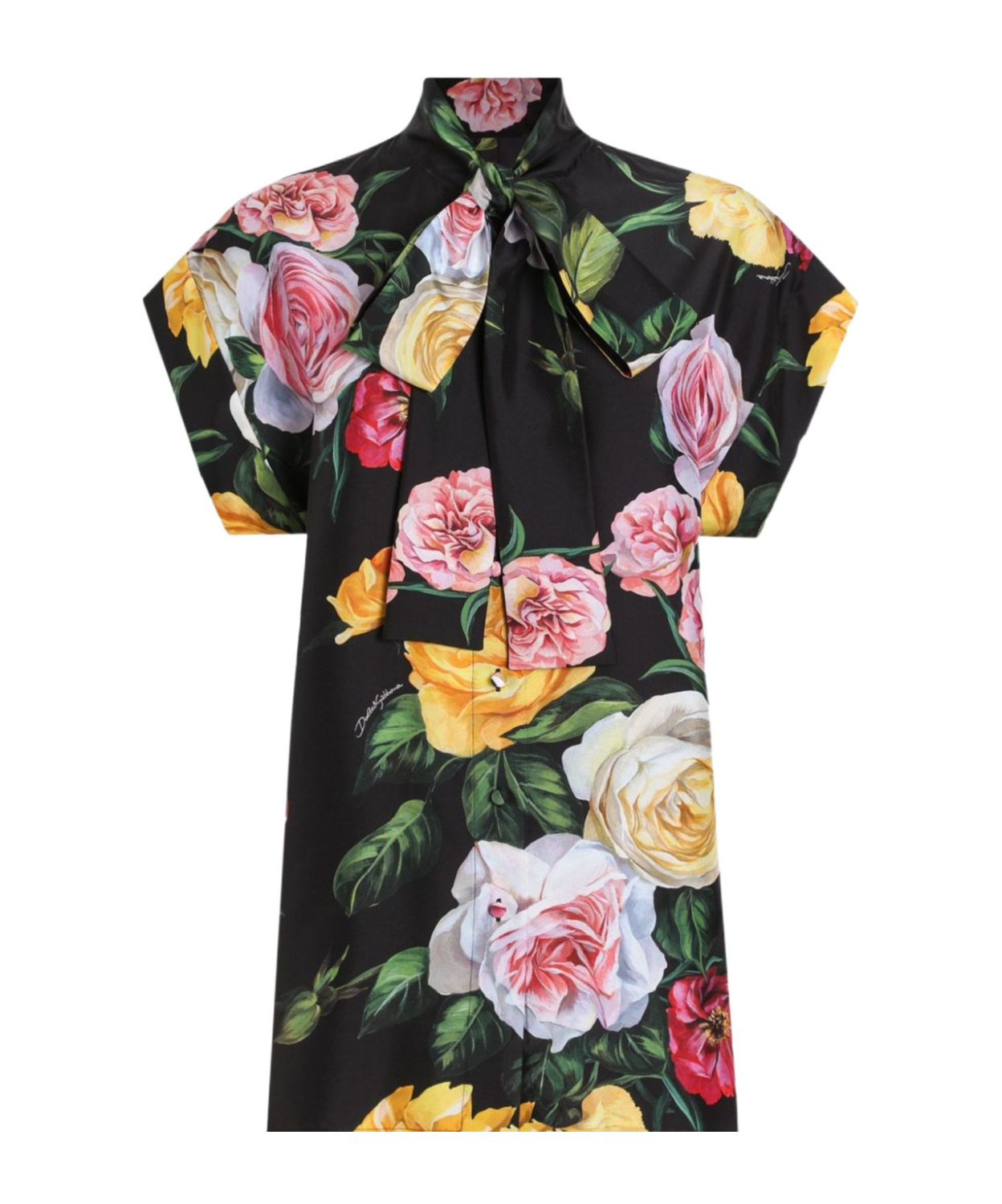 Shop Dolce & Gabbana Rose-print Shirt In Black