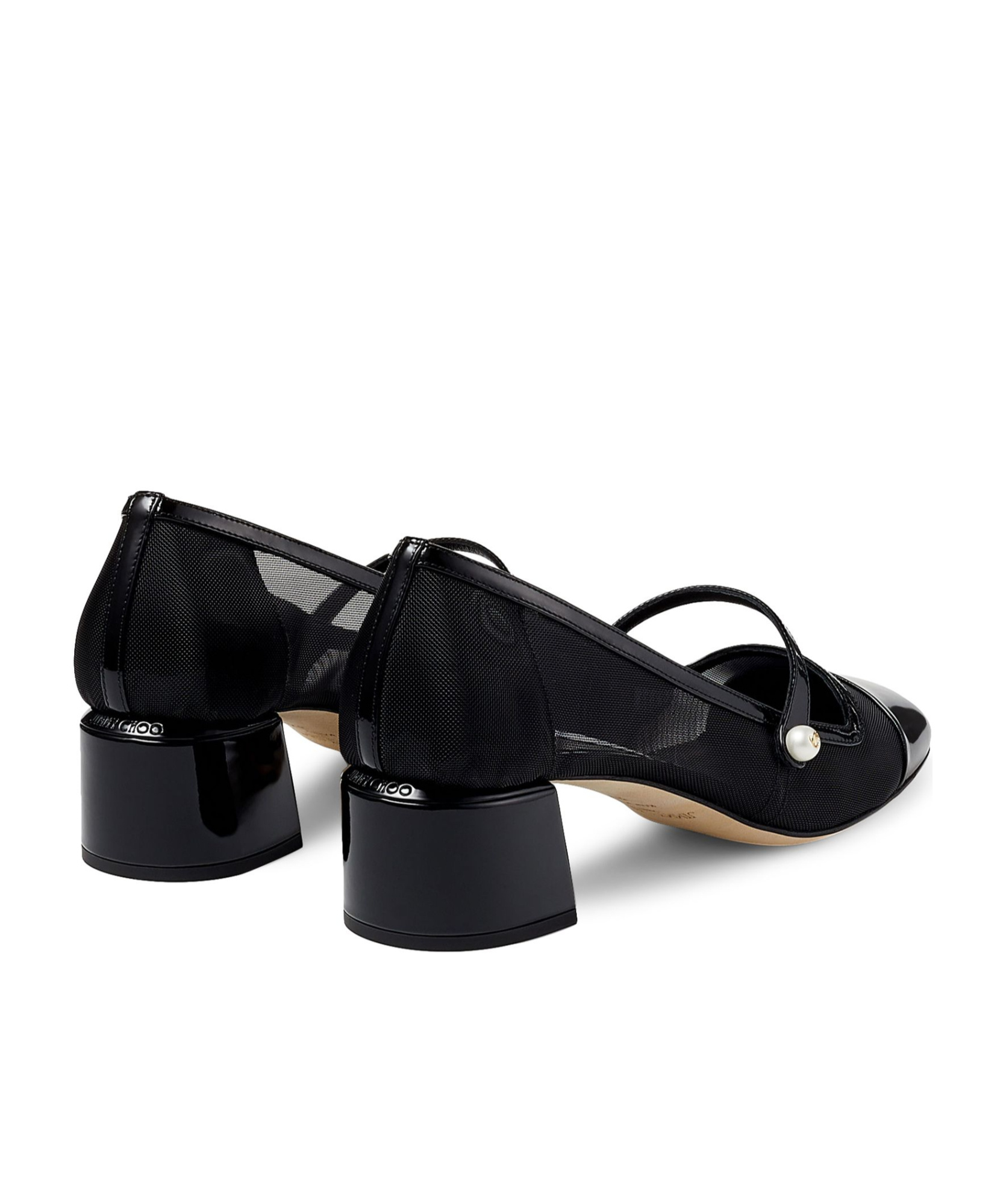 Shop Jimmy Choo Elisa 45 Shallow High Heels In Black