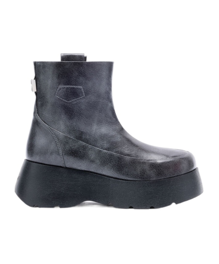 Ganni Kat Low Boots In Dark Grey In Black