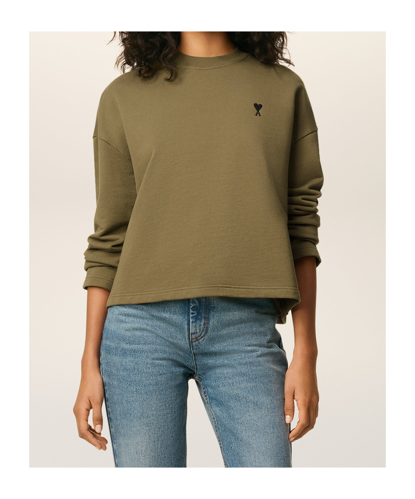Ami Alexandre Mattiussi Ami Paris Bronze Ami Paris De Coeur Sweatshirt In Green