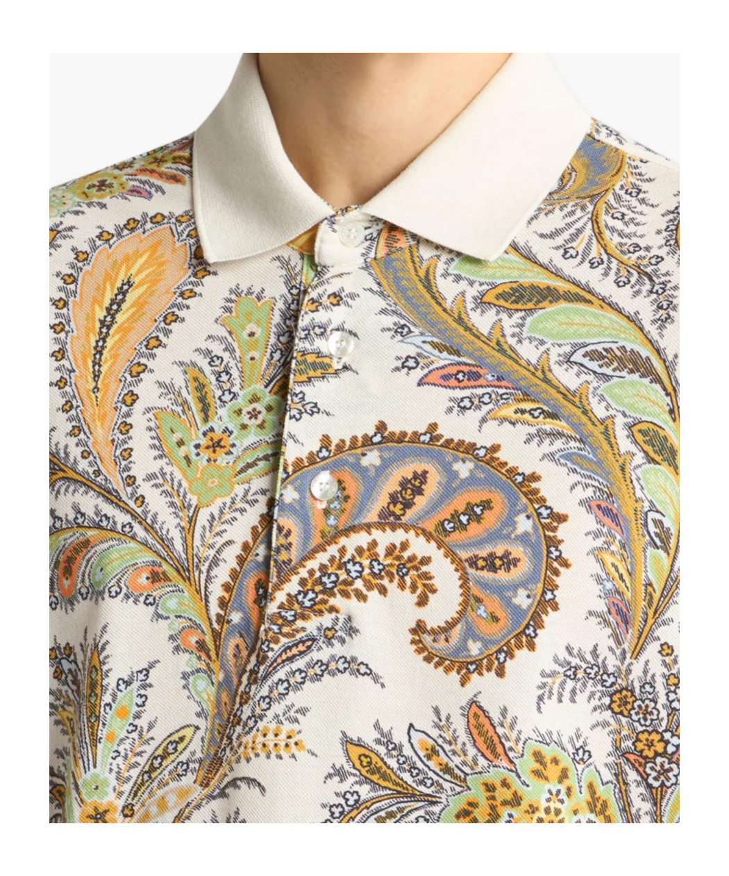 Etro Roma Polo Shirt Paisley Print In Multi