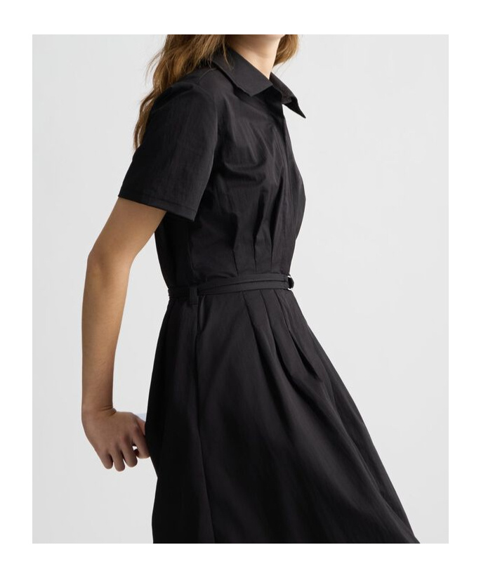 Liu •jo Liu Jo Midi Black Dress With Classic Shirt Design In Black