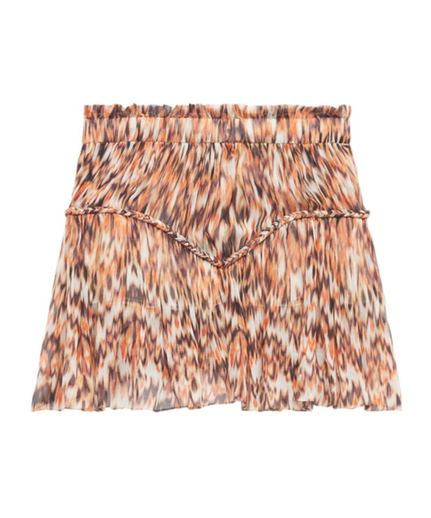 Isabel Marant Roumi Printed Cotton Skirt In Nude