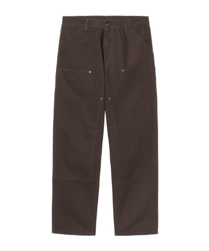Carhartt Double Knee Wide-leg Organic Cotton-canvas Carpenter Trousers In Brown
