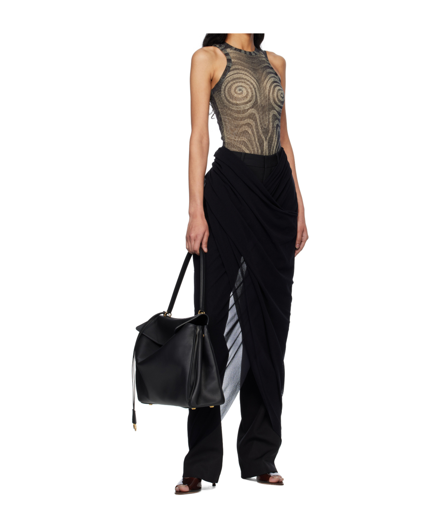 Jean Paul Gaultier Layered Trousers In Black