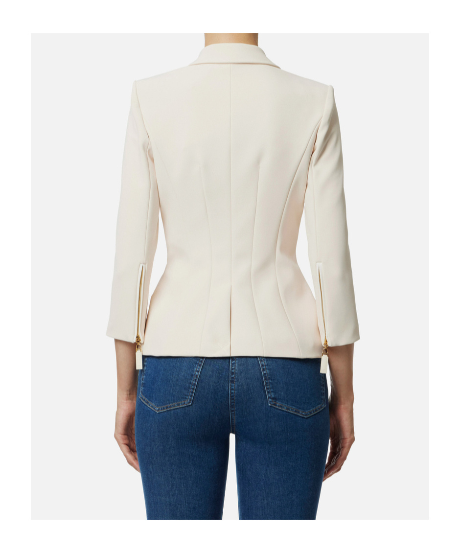 Elisabetta Franchi Double-breasted Blazer In Neutral