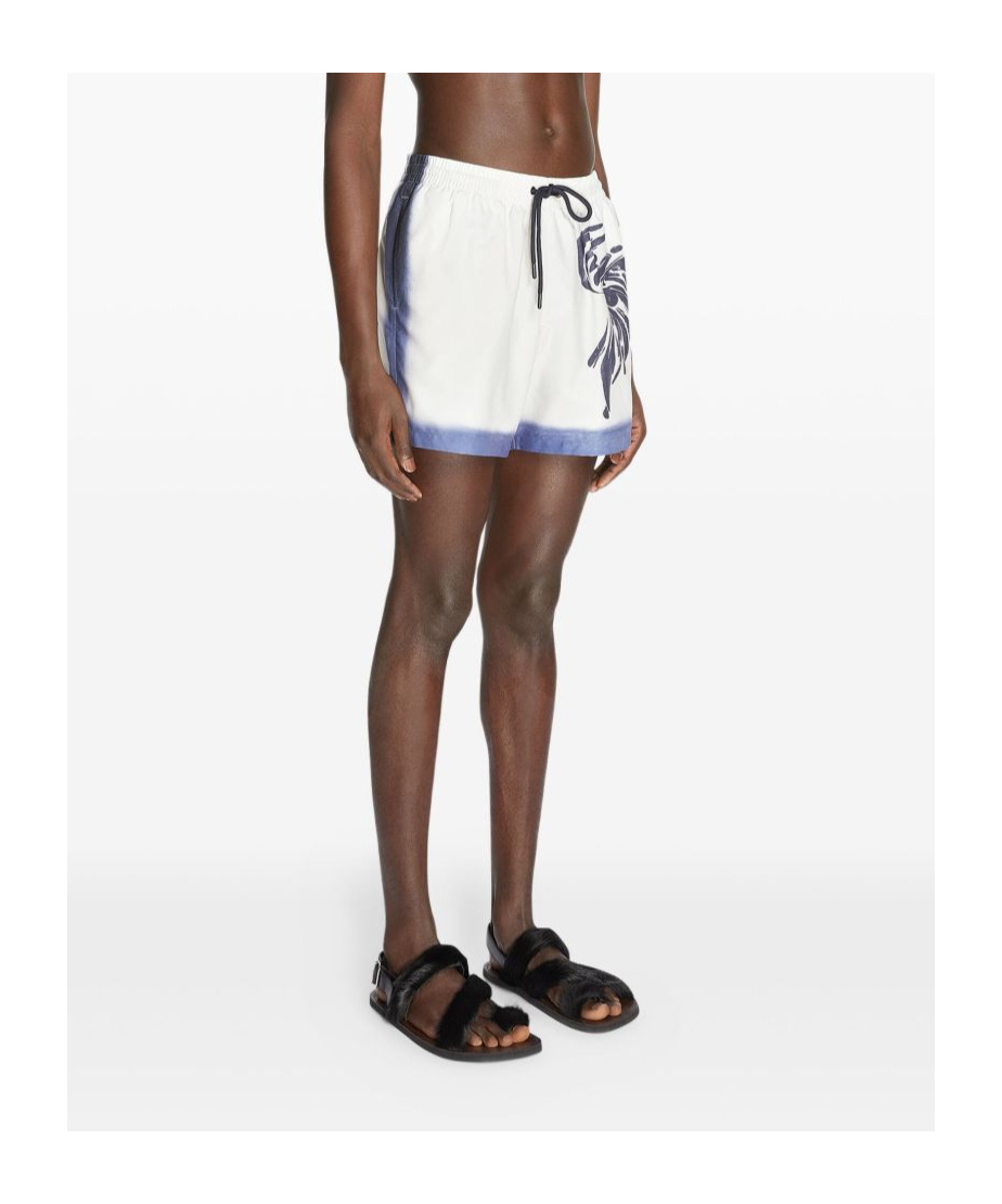 Dries Van Noten Printed Swimming Trunks In Blue