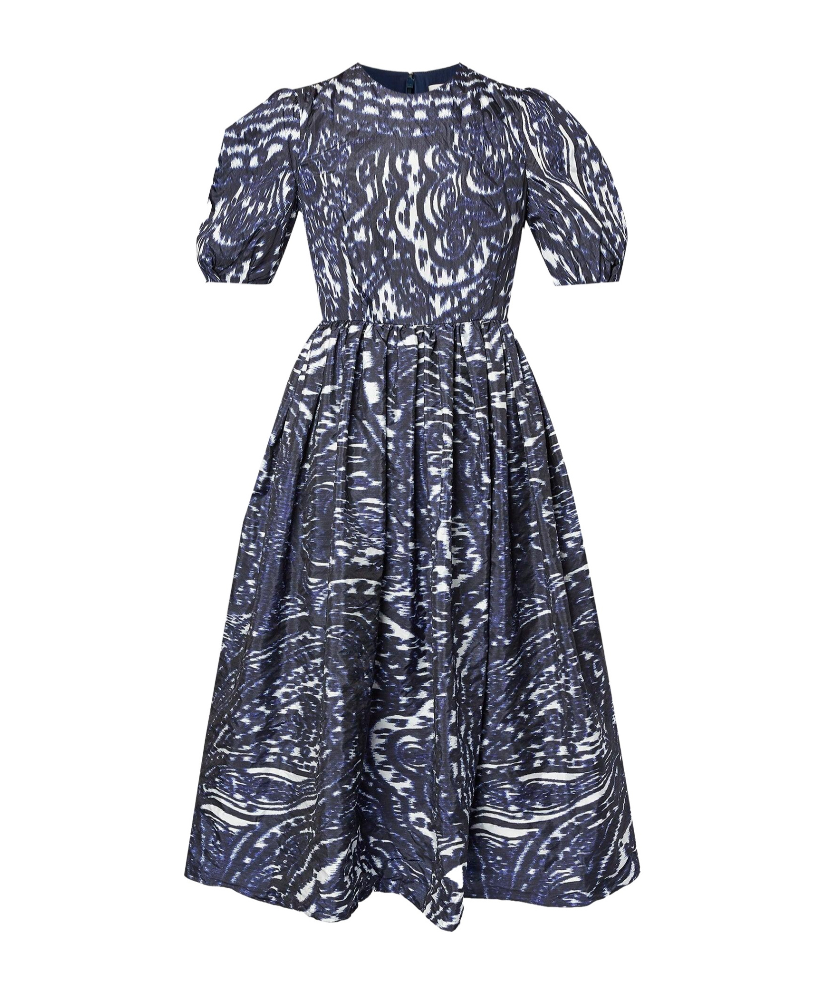 Shop Erdem Short Sleeve A Line Midi Dress In Black