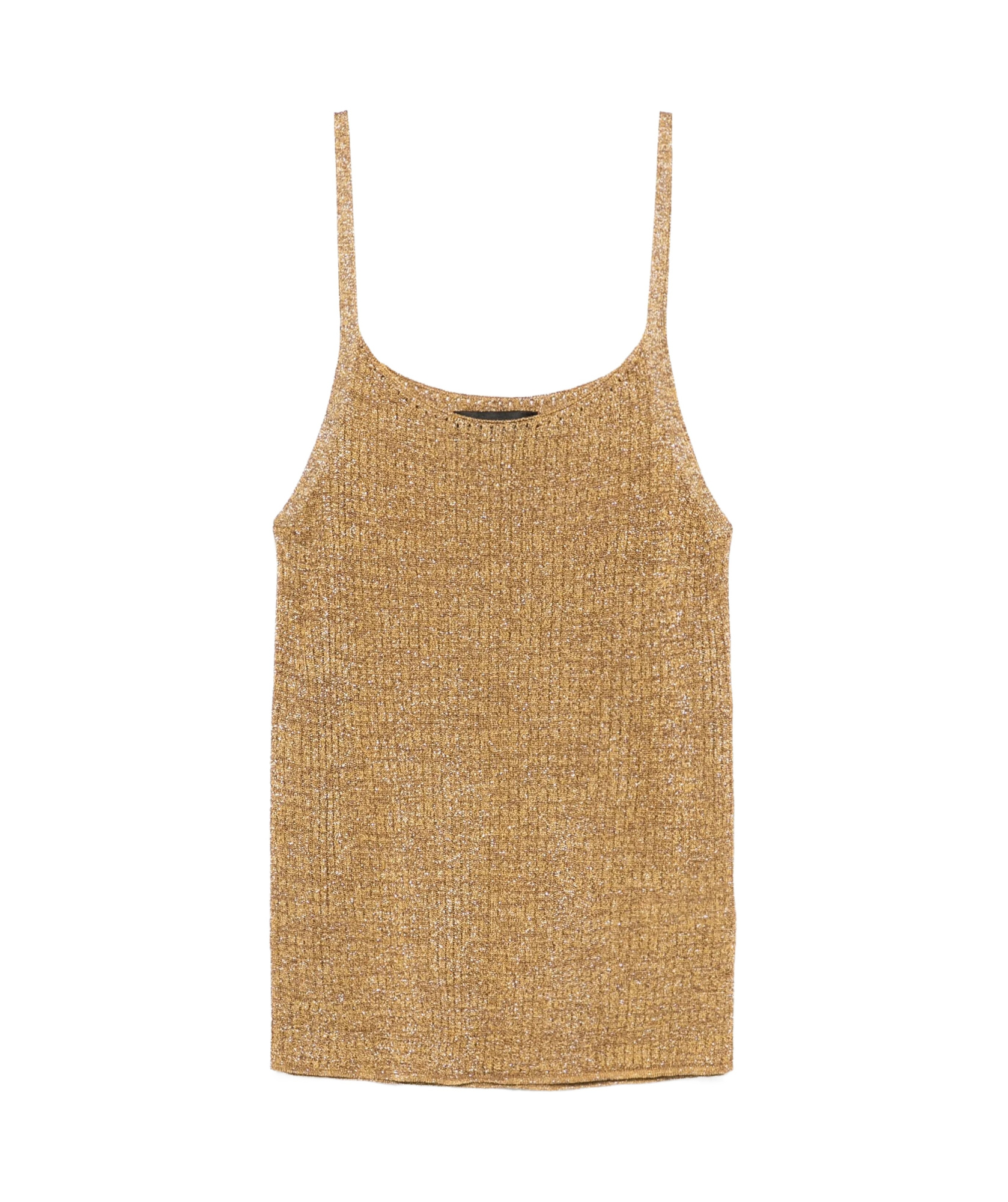 Roberto Collina Lurex Ribbed Tank Top In Nude