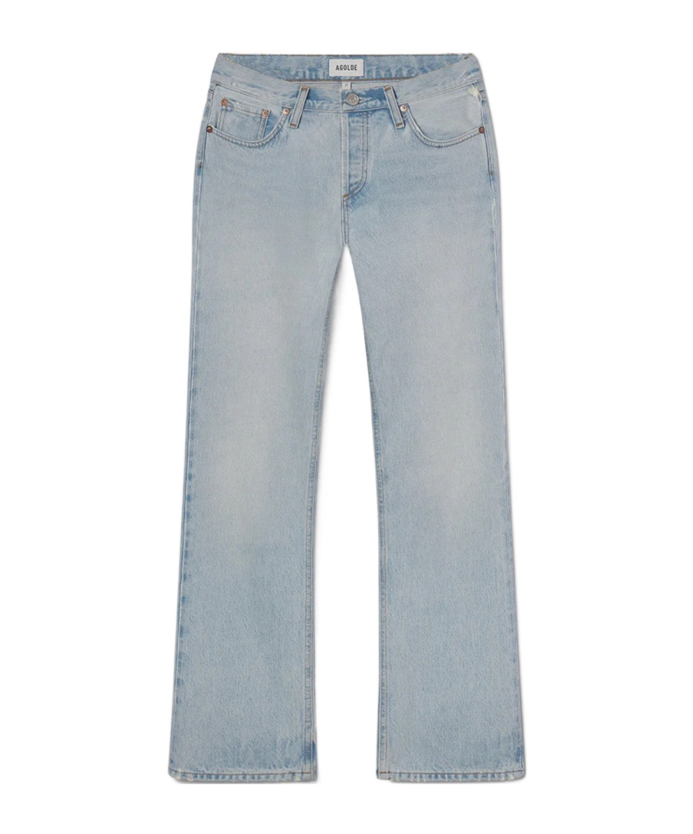 Agolde Midrise Bootcut Jeans In Gray