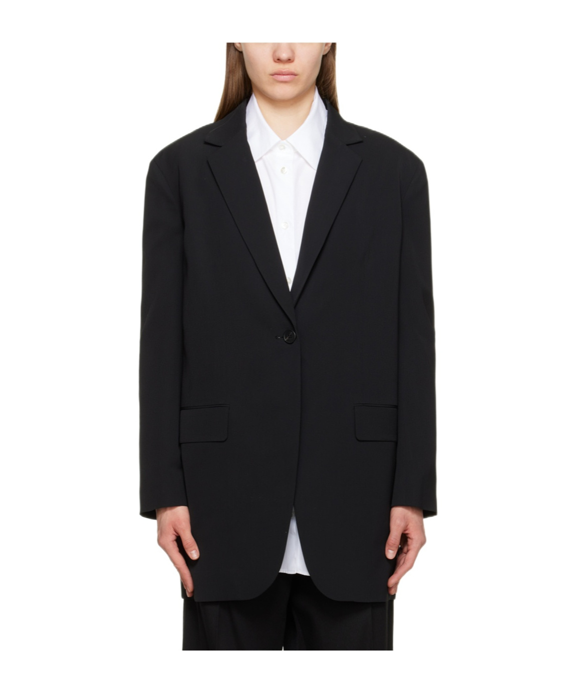 The Row Logo Wool Suit Jacket In Black