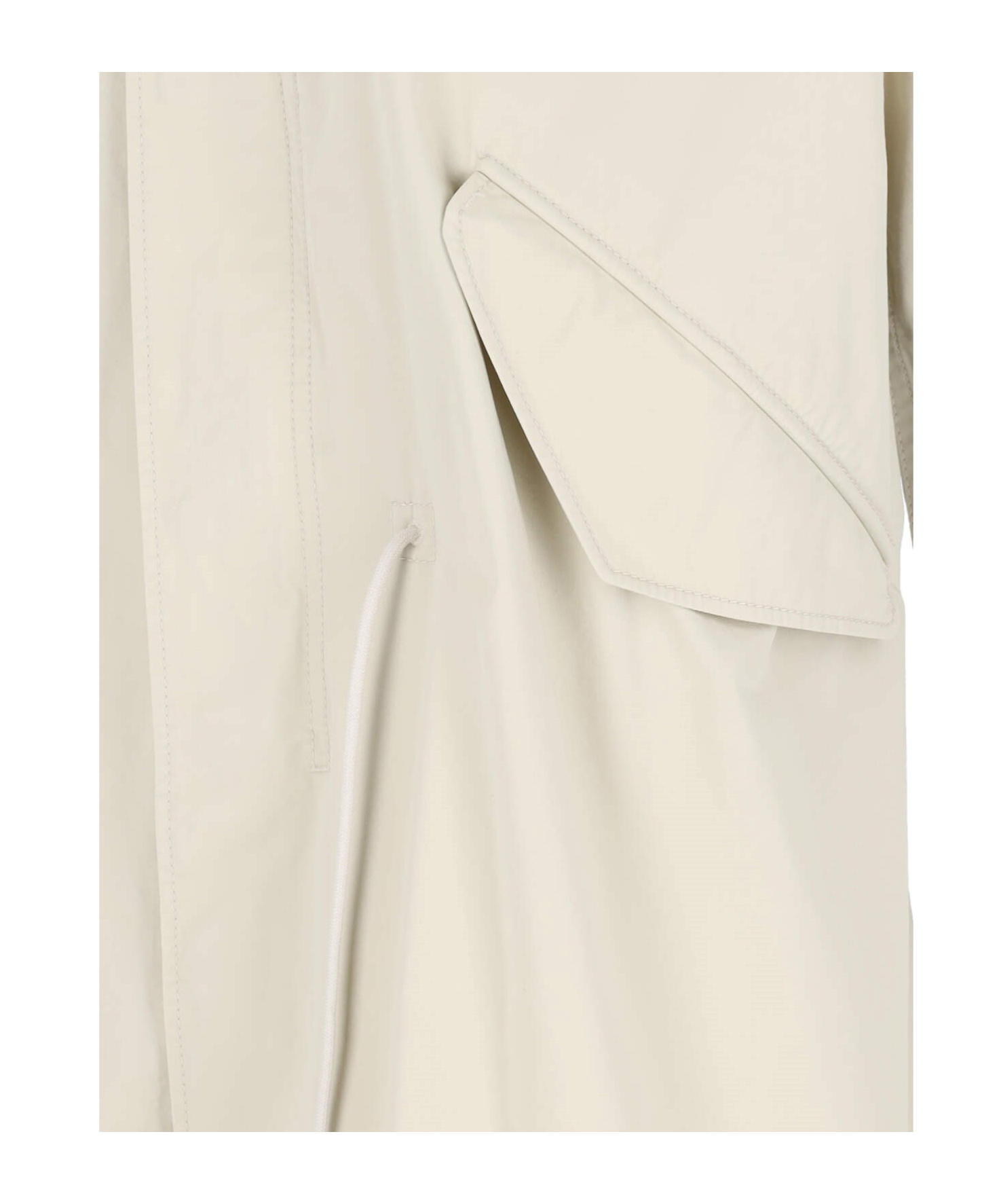 Mm6 Maison Margiela Logo Patch Drawstring Waist Coat In White