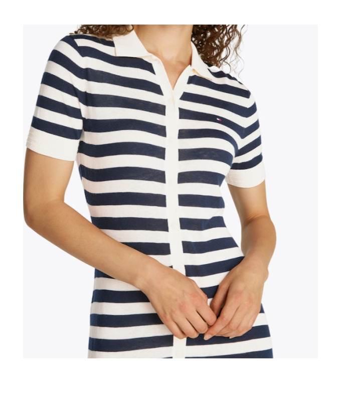 Tommy Hilfiger Striped Dress In White