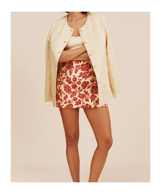Shop Posse Patterned Skirt In Red