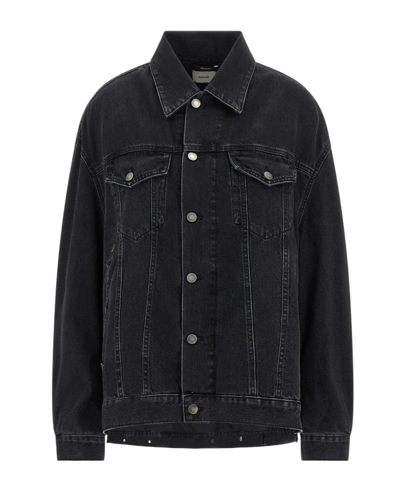 Haikure Button-down Long-sleeved Denim Jacket In Blue