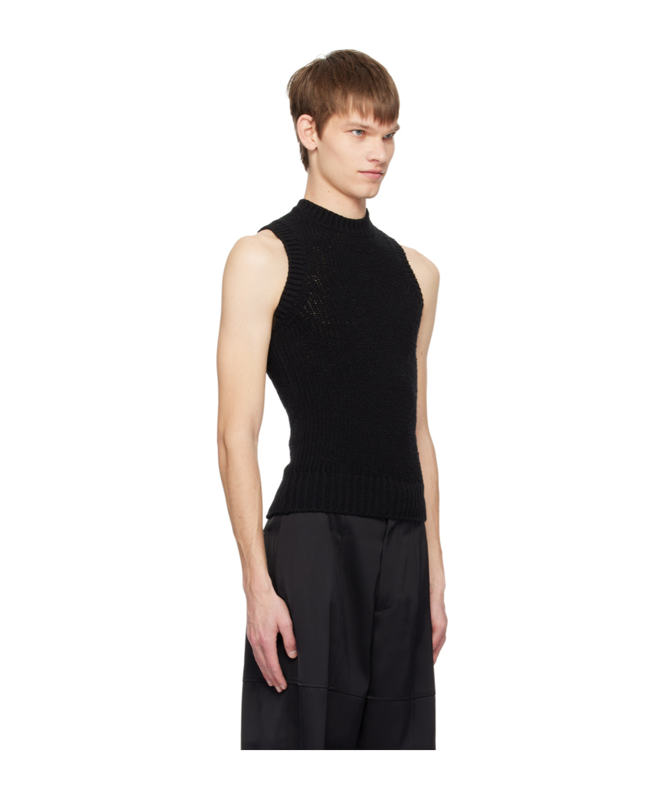 Jil Sander Black Crewneck Tank Top In Black