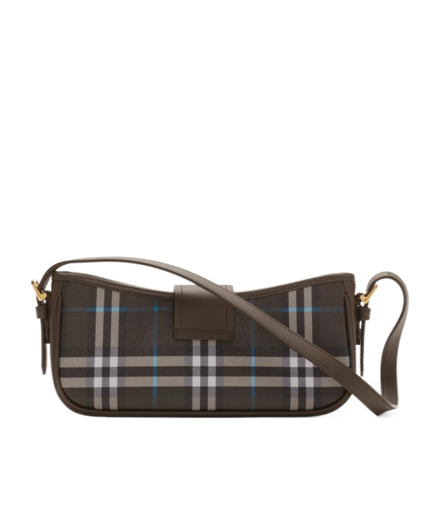 Burberry Printed Canvas Shoulder Bag In Black