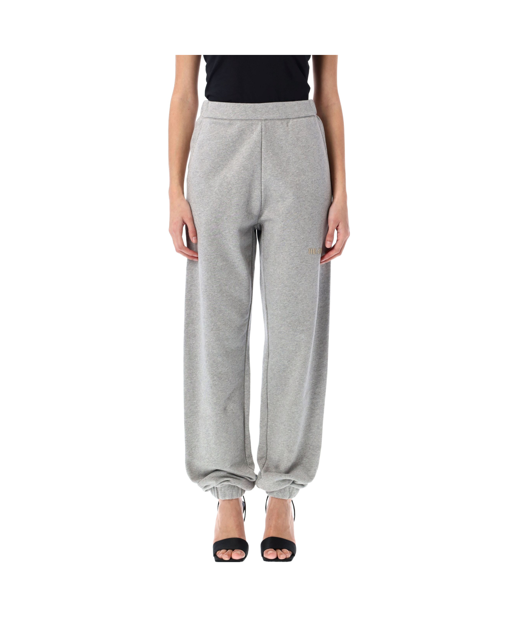 Attico Penny Logo-appliqué Cotton Track Pants In Gray