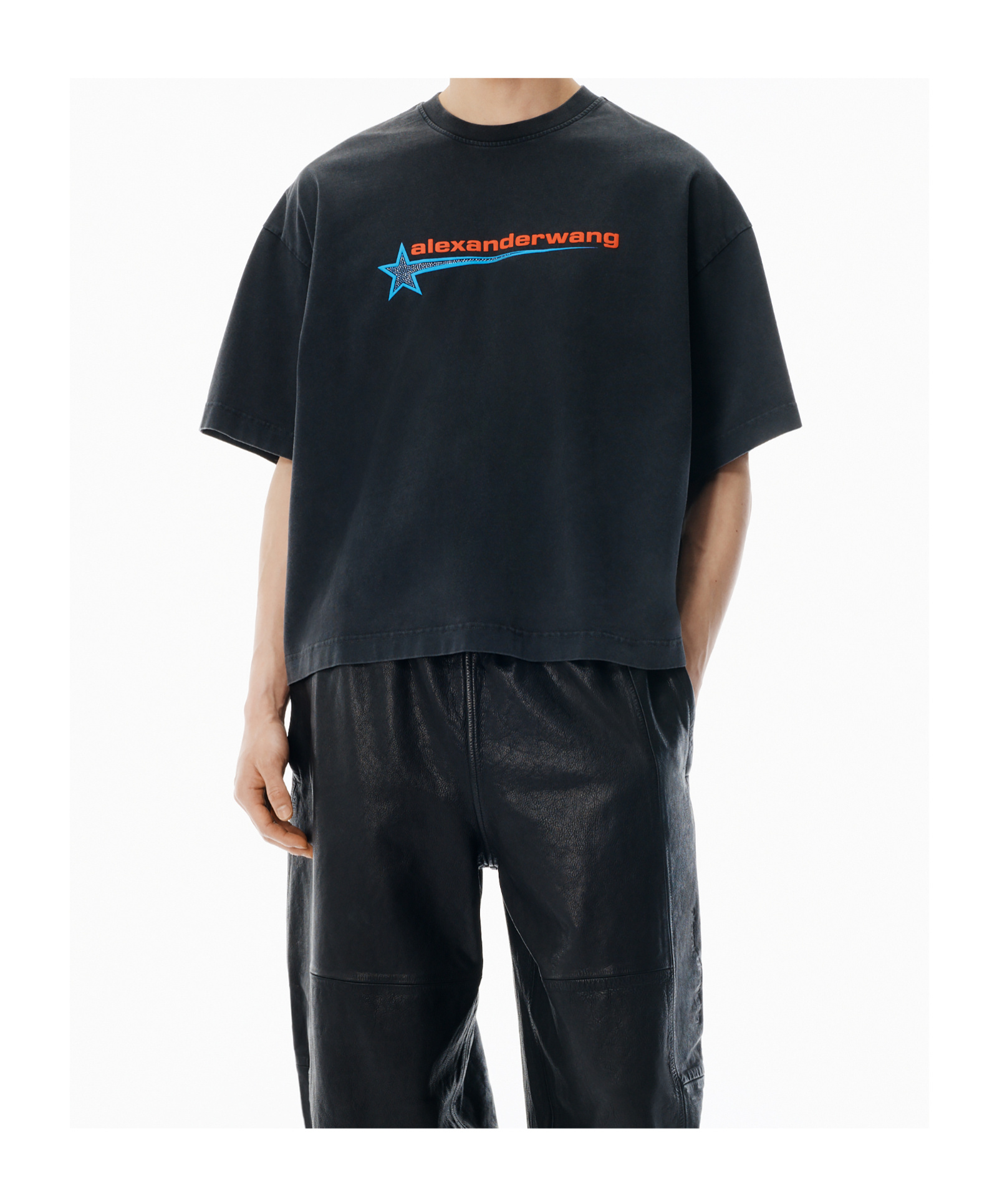 Alexander Wang Star Pattern T-shirt In Black