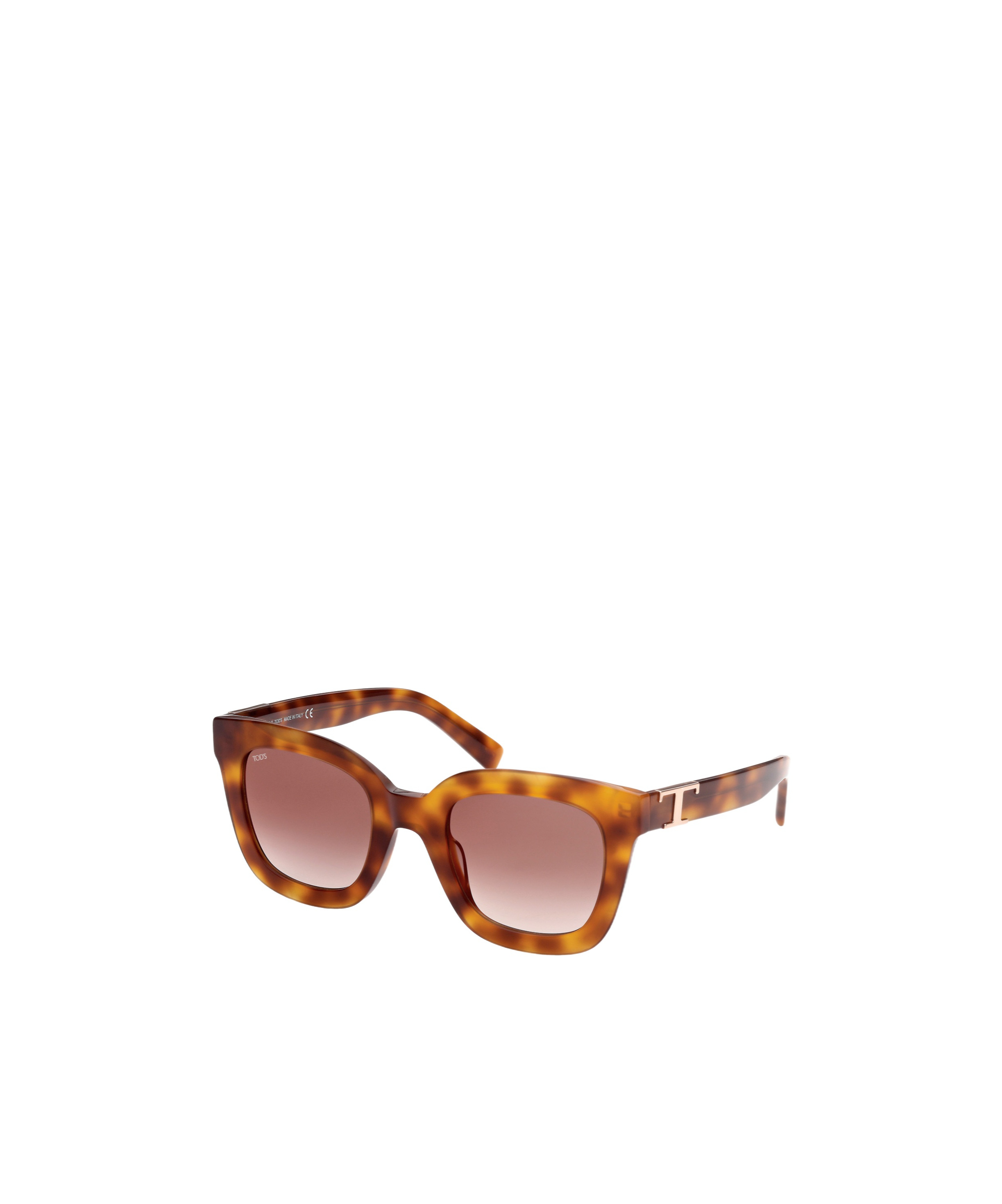 Shop Tod's Geometric Frame Sunglasses In Brown