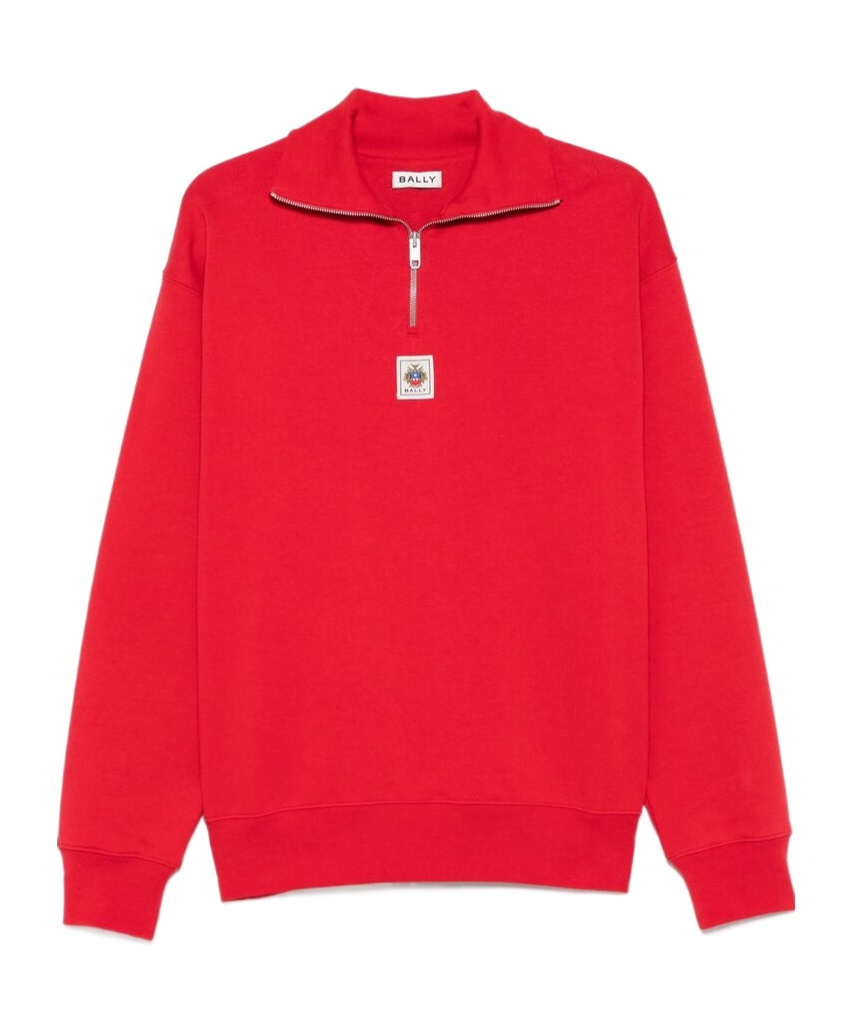 Bally Emblem-patch Sweatshirt In Red