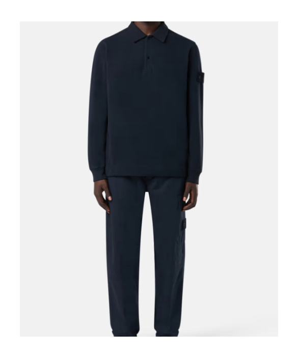 Stone Island Ghost 5100071 Knitted Polo In Blue