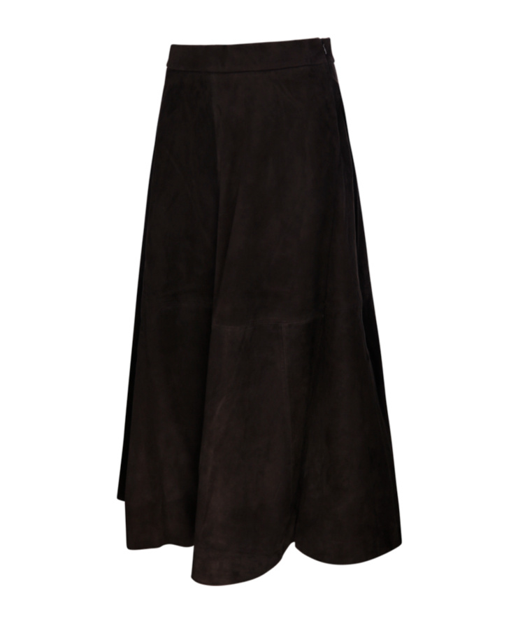 Rohe A-line Suede Midi Skirt In Brown
