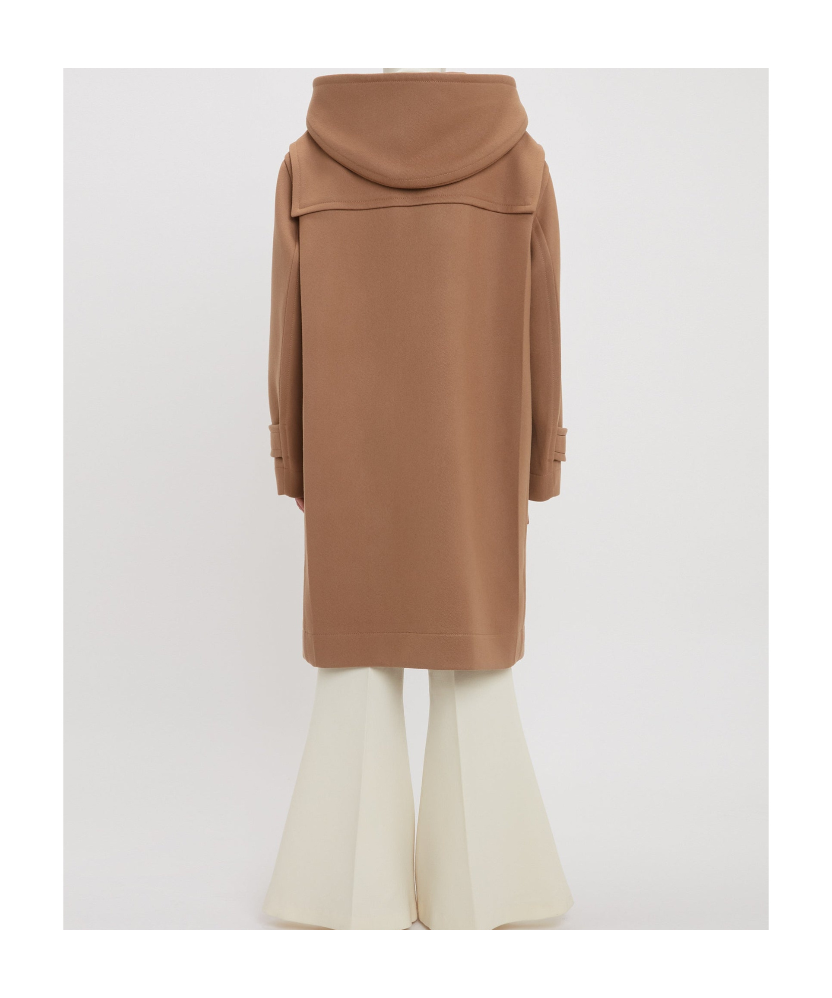 Victoria Beckham Long-sleeved Tweed Coat In Brown