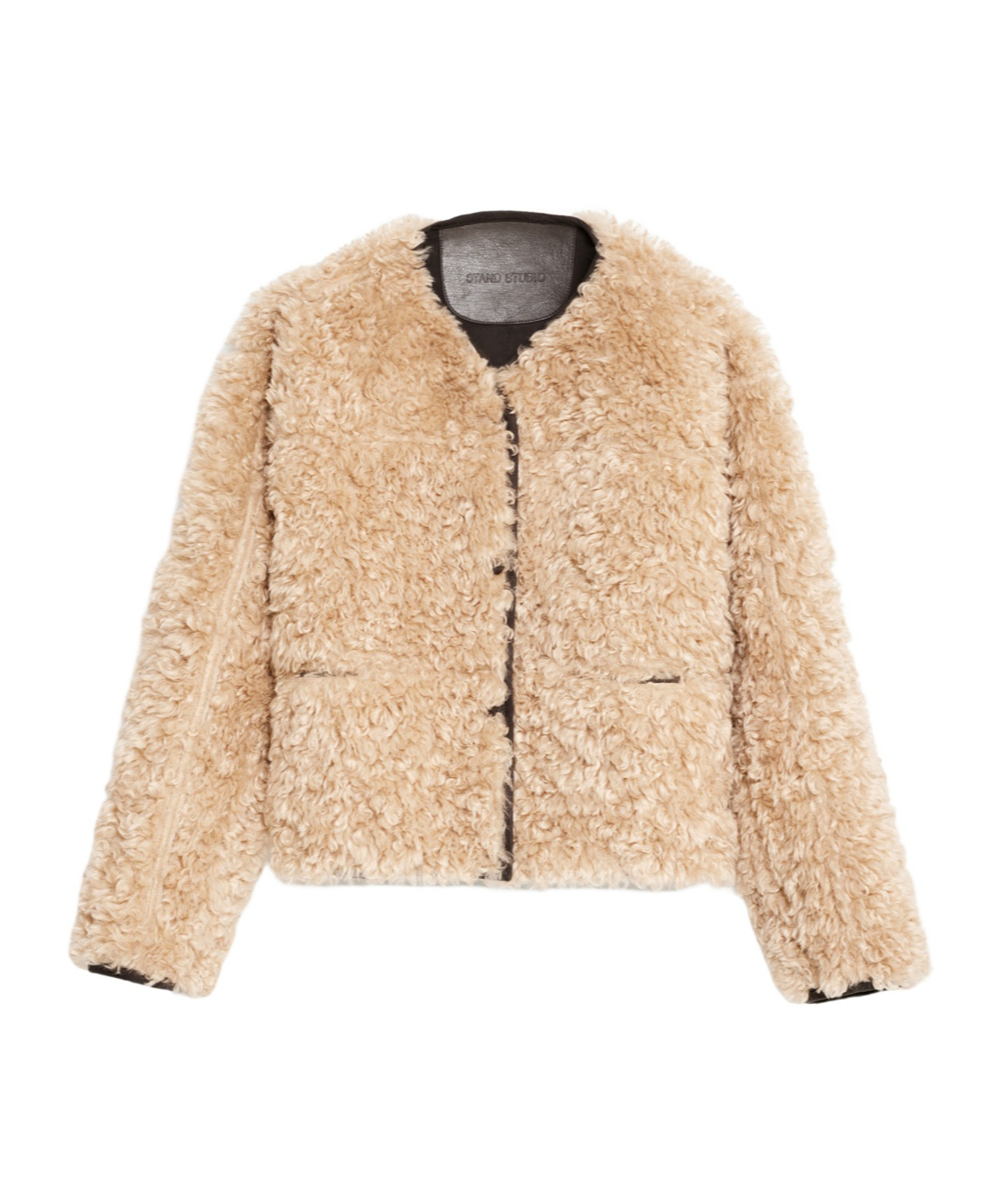 STAND STUDIO CHARMAINE REVERSIBLE FAUX-SHEARLING JACKET