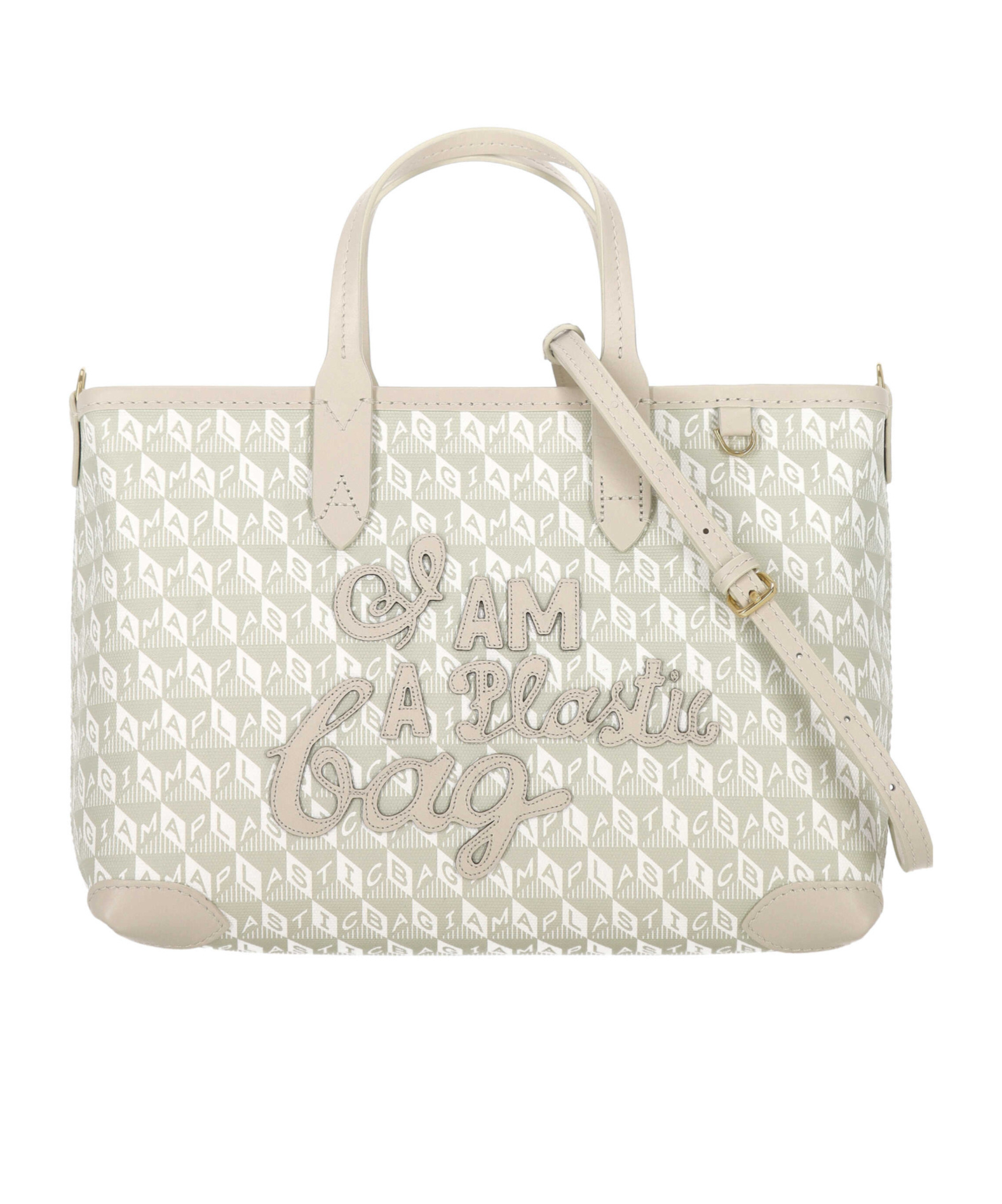 Anya Hindmarch Xs Tote Bag With I Am A Plastic Bag Pattern In White